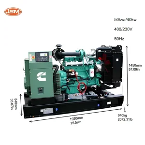 ForCummins 40kw 50kva 55kva 44kw Emergency Diesel Generator 3 Phase 400V 50Hz For Airports Office Shopping Mall Home CE ISO