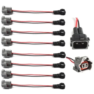 Fuel Injector Adapter Copper Wiring Harness Jecs Male Denso Female 2 Way Automotive Connector Cable Assembly Conversion Loom