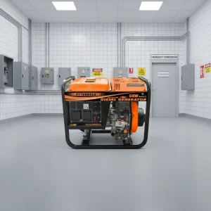 Fuel efficient 5KW Portable Diesel Genset 60Hz Open Frame Air Cooling System Recoil Start 3600RPM Hospital Backup Use HYT
