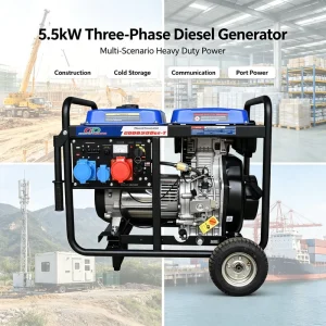GDD6500es-T 4.5kW/5kW Three Phase Silent Portable Diesel Generator Heavy Duty Long Run for Construction Farm Emergency