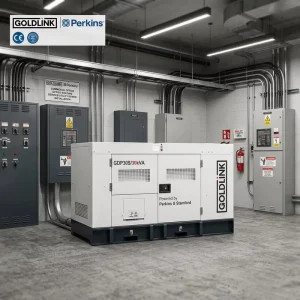 Goldlink Power 30kVA 24kW Silent diesel Generator Set Water Cooling System AC Single Phase for Office Building Backup Power