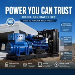 Goodwind 800kw 1000kw 880kw 1100kva Large Power diesel Generator Set Dual Voltage Genset Supplier High Rpm for Construction