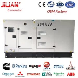 Guangzhou OEM Factory Three Phase 200KVA Baudouin Weichai Power Generator Diesel Engine 160KW Soundproof Genset with ATS Option
