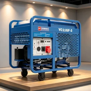Heavy Duty 11kW 12kW 230V Diesel Generator Twin Cylinder Air Cooled Electric Start Portable Genset Wheels Remote Silent Open