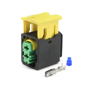 Heavy Duty 2.8mm Brass Contact New Energy EV Connector IP67 Waterproof 12V Female Car Plug 2-Pin Terminal Seal