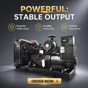Heavy Duty 300 KVA Diesel Generator 250 Kw Power Generator With ATS For Commercial Building Backup Power Supply