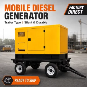 Heavy Duty Off Road Trailer Mounted Mobile Silent Diesel Generator Soundproof Power Genset for Desert and Rugged Terrain