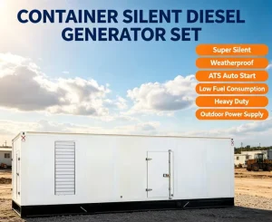 Heavy Duty Soundproof Container Diesel Generator Set 50 2500kVA 50 60Hz Water Cooled for Remote Project Prime Power