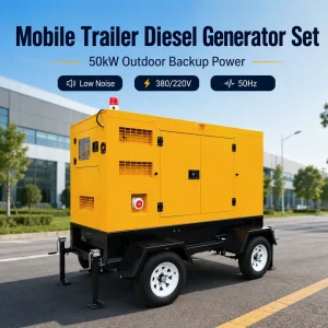 Heavy Duty Trailer Mounted Diesel Generator Mobile Outdoor Backup Genset for Commercial Industrial Project Use