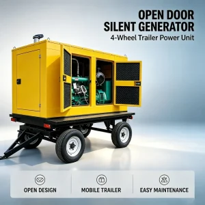Heavy Duty Weichaii 3 Phase 415v Soundproof Canopy Portable Standby Power 50kw Silent Diesel Generator 50kva