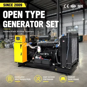 High Efficiency 200kW Open Type Generator Set 250kVA 1500rpm 50/60Hz Stable Industrial Electricity Generator Plant with ATS
