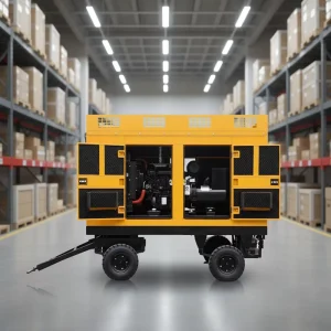 High Efficiency 50kw Single Phase Open Frame ATS Diesel Generator Set Yellow Sound Box Outdoor Construction Silent Comfort