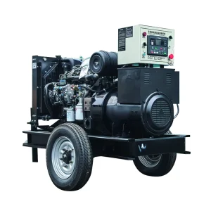 High Output Portable 30kw Open Frame Diesel Generator Set AC Single Phase Silent Type