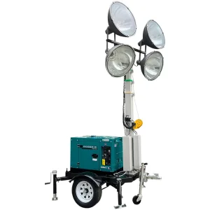 High Power Portable Trailer Mounted 8KVA diesel Generator for 7 meter or 9 meter Outdoor Extended Mobile Lighting Tower