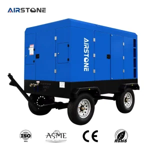 High Pressure Diesel Portable Rotary Screw Air Compressor 175 1000CFM 18Bar 6 Cylinder Heavy Duty Mining Construction