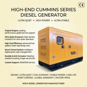 High efficiency Silent Diesel Generator Sets (20kW to 300kW) Water cooled Emergency Diesel Generators