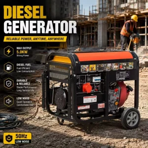 Household Open Frame Small Diesel Generator Low Noise Generator Set Movable Generator