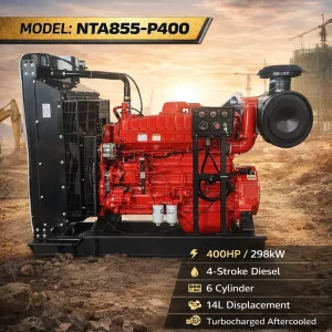 Inboard Motor 4 Stroke 6 Cylinder 400hp Water Cooled EPA Tier2 NTA855-P400 Diesel Engine Pump for Generator Sets Fishing