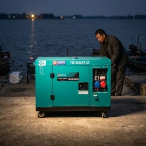 Industrial & Home Use Silent Air Cooled Diesel Generator Set ATS Equipped 12V Battery Start Single Phase 220V Emergency Power