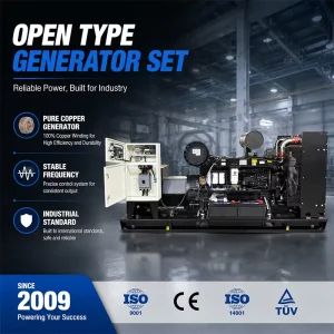 Industrial Open Frame Diesel Generator Set Weichai Powered 1500rpm High Efficiency Power Generation Unit