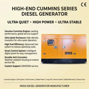 Industrial Soundproof Silent Diesel Generator 50KW 62.5KVA 1500RPM Water Cooling Three Phase Emergency Power Genset