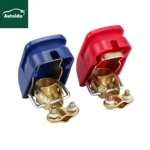 Iron plated Copper 1.5mm Thickness Quick Release Red Blue 12V Battery Terminals Clamp Car Auto Connector Removable Clip