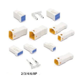 JWPF 2 3 4 6 8 Pin 12V Copper Auto Male to Female Car Connectors with Nylon Housing for Wire Connections