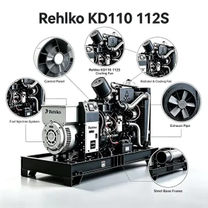 KD110 112S 110kVA 88kW 4 Stroke Diesel Generator Set 50Hz EPA Tier2 HVO ISO8528 G3 Standby Power Commercial