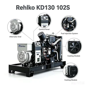 KD220 104KW 220kVA 50Hz Industrial Diesel Emergency Standby Generator HVO Fuel Compatible ISO8528 5 G3 EPA