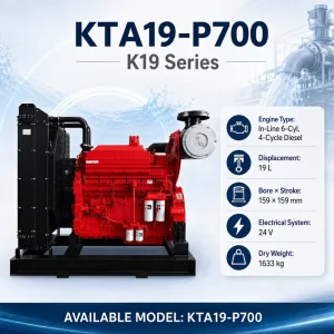 KTA19 Series KTA19-P700 Water Cooled Diesel Engine for Industrial Water Pump Station High Flow Continuous Operation
