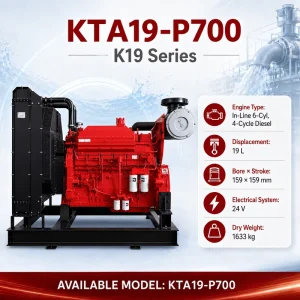 KTA19 Series KTA19-P700 Water Cooled Diesel Engine for Power Plant Cooling Water Pump Drive in Utility Equipment Set