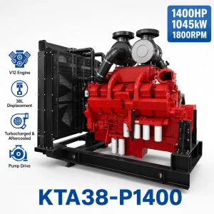 KTA38-P1400 1045kW 1400HP Diesel Engine for Pump Drive Industrial Power