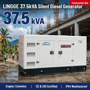 LINGGE 37.5kVA Silent CumminsDiesel Generator 50Hz for Southeast Asia Construction Site