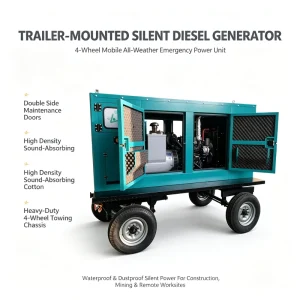 Low Noise 3 Phase 400v Soundproof Canopy Electric Standby Prime Power Station Silent Diesel Generator Set 100w