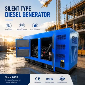 Low Noise 300kVA Silent Diesel Generator Set Soundproof Type for Hospital and Commercial Building Emergency Backup