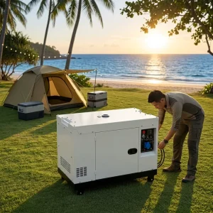 Low Noise Air Cooled Twin Cylinder Diesel Generator Electric Start ATS 220V 380V 50 60Hz Outdoor 100% Copper Alternator ISO CE