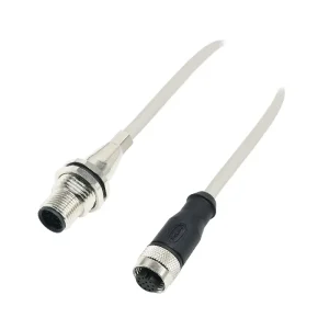 M12 12 Pin Male/Female Front Mount PCB Connector IP67 Waterproof PVC Copper Conductor Auto Application Straight Nut Thread
