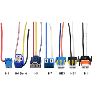 Male Female H1 H4 H7 H11 HB3 HB4 Headlight Ceramic Bulb Holder Extension Automotive Wire Halogen Adapter Socket Light Connector