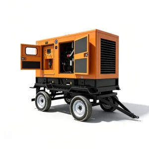 Efficient High Torque 50kW 3 Phase Soundproof Weatherproof Canopy Portable Electric Trailer Diesel Generator Set