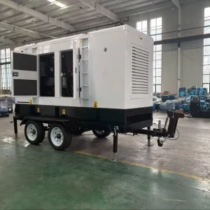 Mobile Open Frame American Style Trailer Mounted 35kw Three Phase Diesel Generator with Towable for Construction Use