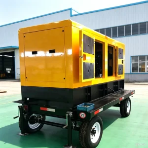 Mobile Power Station Diesel Generator 100kw 125kva Trailer Type Rainproof Canopy