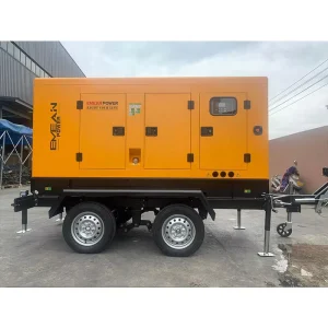 Mobile Power Unit 25 Kva Diesel Generator With Sound Proof And Movable Tank