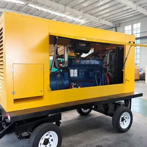 Mobile Silent Diesel Generator Set with Open Frame ATS 400V 230V 50 60Hz 3 Phase Soundproof Canopy Customizable Mobile Trailer