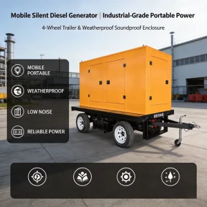 Mobile Trailer Construction Site Temporary Power Unit Electric Diesel Generator 50kv