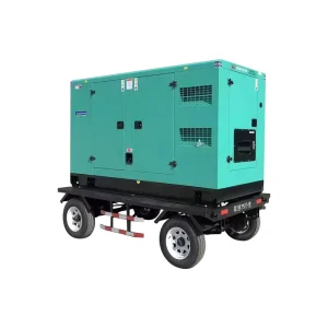 Mobile Trailer Diesel Generator Set 132-150kva Auto Start ATS Low-noise Cabinet FRS-120YF Water Cooled 50Hz For Outdoor Use