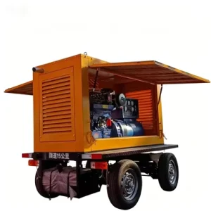 Mobile Trailer Diesel Generator with Canopy Super Silent 10kW 50kW120kW All Copper Winding Special for Farm Breeding Industry