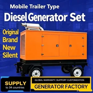 Mobile Trailer Diesel Power Generator Super Silent Waterproof 20KVA 30KVA 60KVA Mobile Power Plant