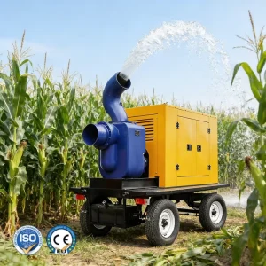 Mobile Trailer Mounted Diesel Generator Driven High Pressure Self-Priming Water Pump for Agricultural Irrigation Flood Control