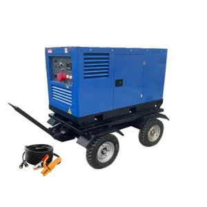Mobile Trolley 20kw Generator TIG MIG 400A Welder Machine Heavy Duty Diesel Engine Driven 600A 500Amps DC Welding Plant