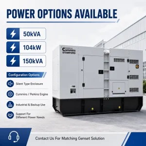 OEM Available Low Noise Silent Diesel Generators 150 Kva 50kva Power Genset 104 kw with Generator for Industrial Emergency Use